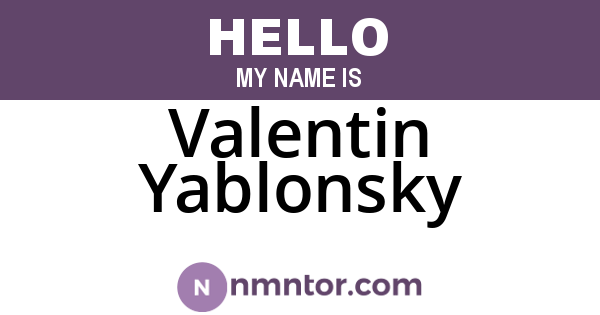Valentin Yablonsky