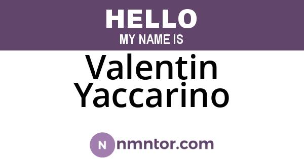 Valentin Yaccarino
