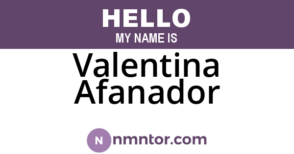 Valentina Afanador