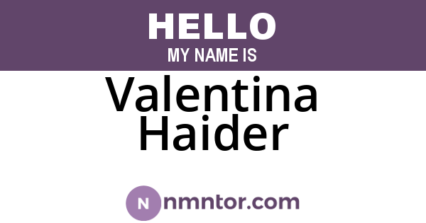 Valentina Haider