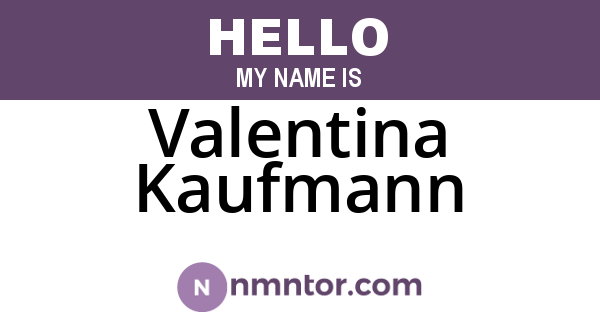 Valentina Kaufmann