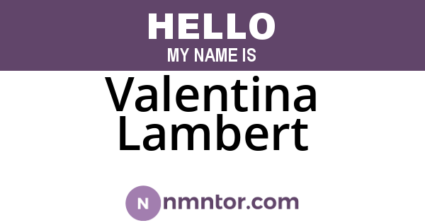 Valentina Lambert