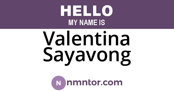 Valentina Sayavong