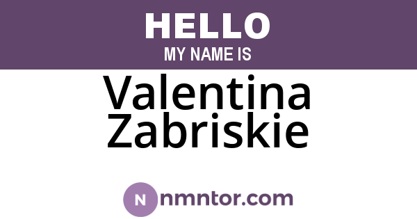 Valentina Zabriskie