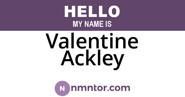 Valentine Ackley