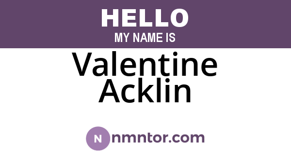 Valentine Acklin