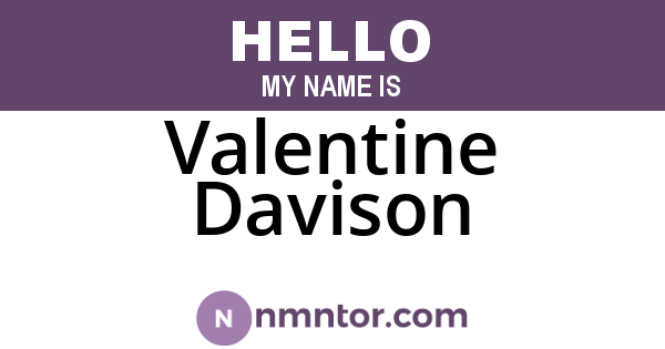 Valentine Davison