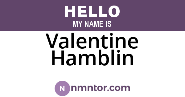 Valentine Hamblin