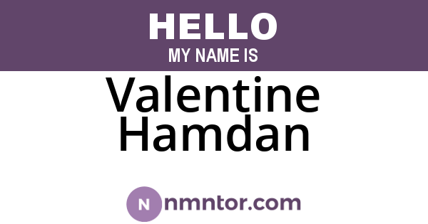 Valentine Hamdan