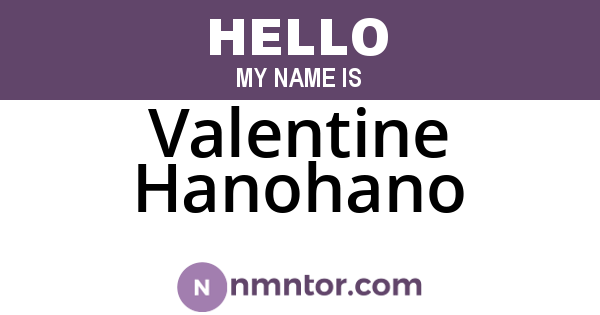 Valentine Hanohano