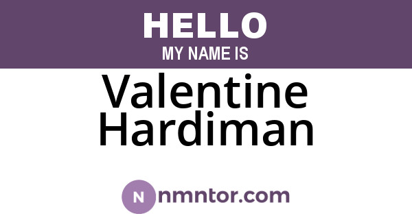 Valentine Hardiman