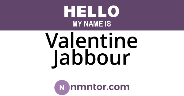Valentine Jabbour