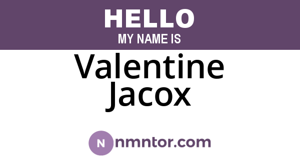 Valentine Jacox