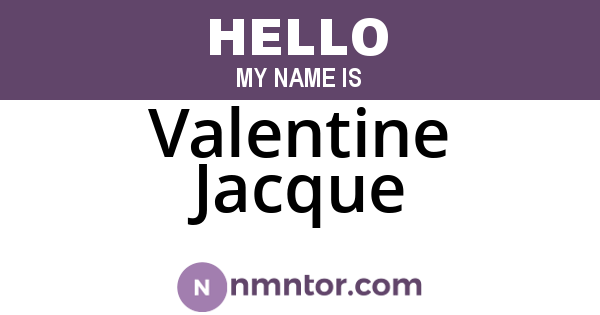 Valentine Jacque