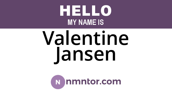 Valentine Jansen