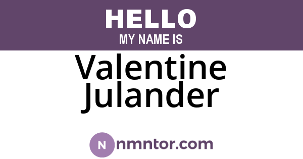 Valentine Julander