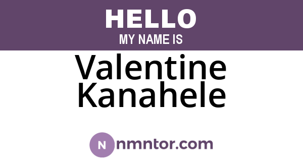Valentine Kanahele
