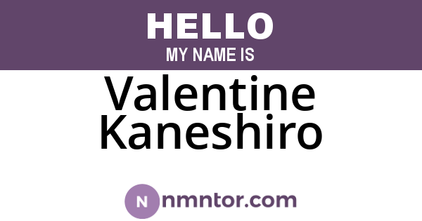 Valentine Kaneshiro