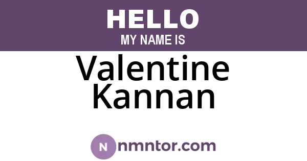 Valentine Kannan