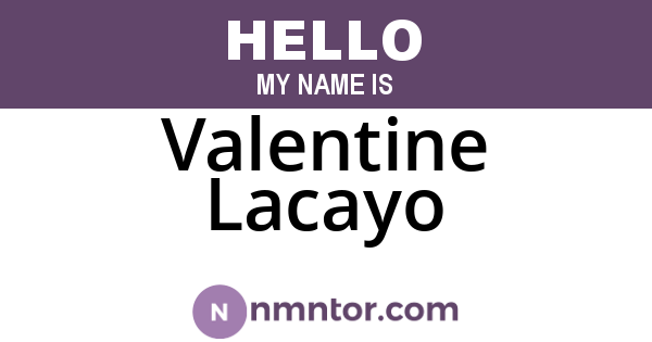 Valentine Lacayo