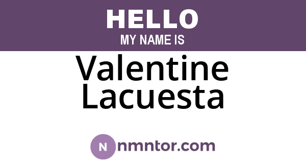 Valentine Lacuesta