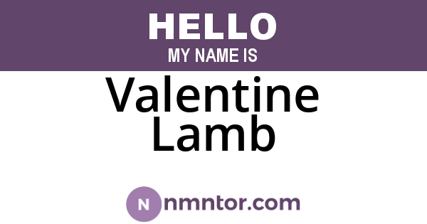Valentine Lamb