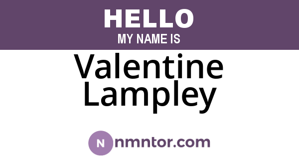 Valentine Lampley