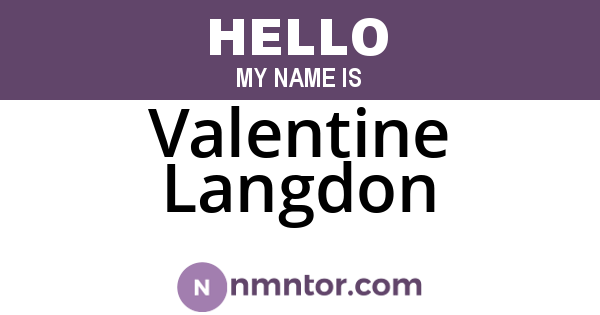 Valentine Langdon