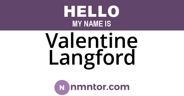 Valentine Langford