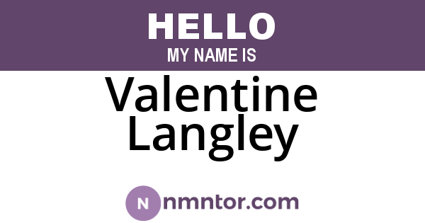 Valentine Langley