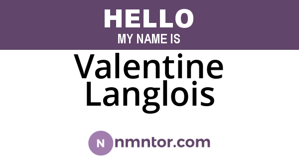 Valentine Langlois