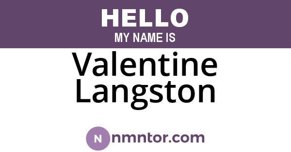 Valentine Langston
