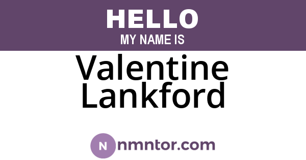 Valentine Lankford