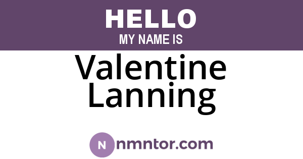 Valentine Lanning