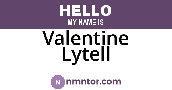 Valentine Lytell
