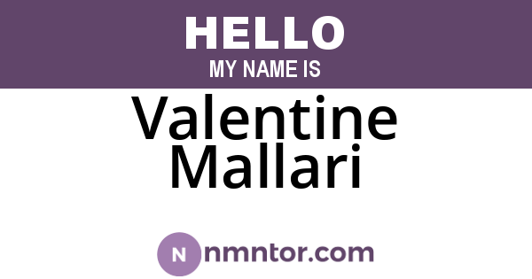 Valentine Mallari