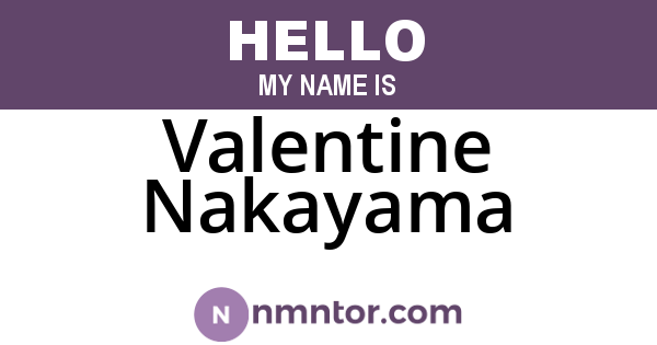 Valentine Nakayama