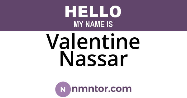 Valentine Nassar