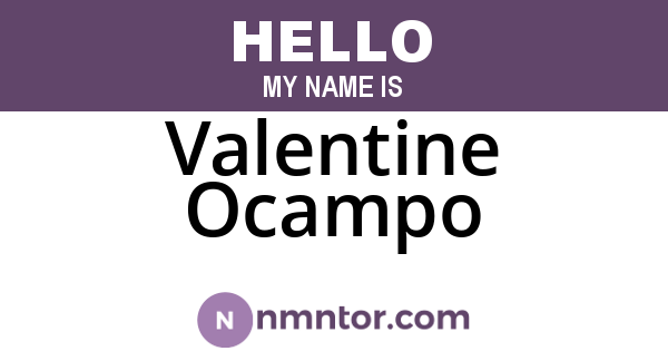 Valentine Ocampo