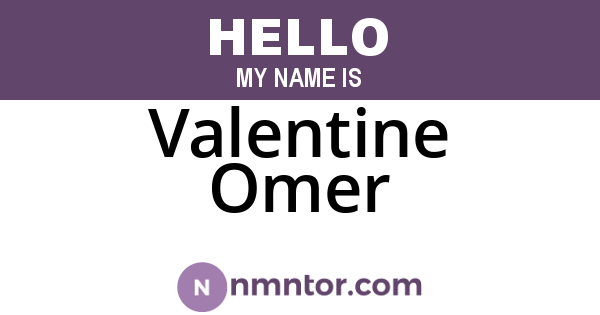 Valentine Omer