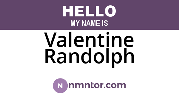 Valentine Randolph