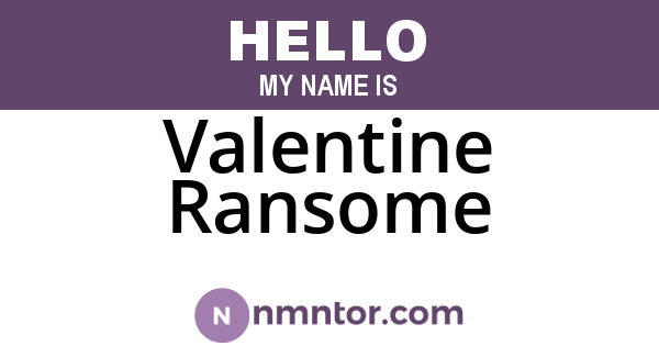 Valentine Ransome