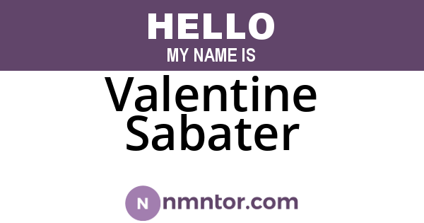 Valentine Sabater