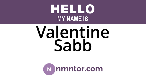 Valentine Sabb