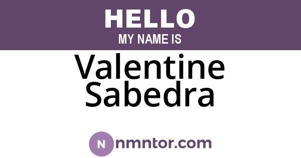 Valentine Sabedra