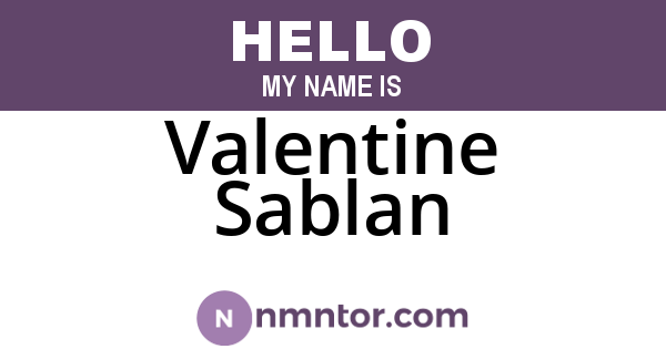 Valentine Sablan
