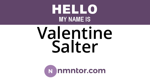 Valentine Salter