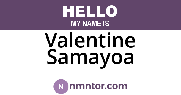 Valentine Samayoa