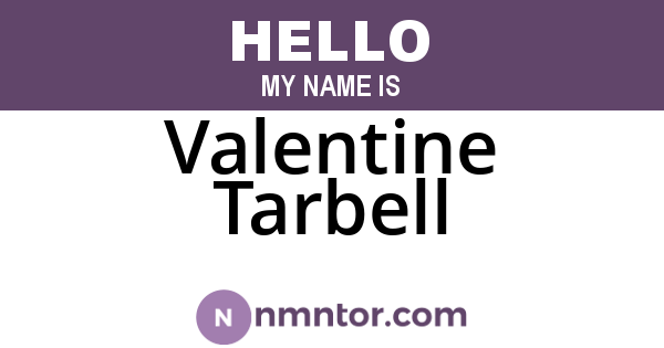 Valentine Tarbell