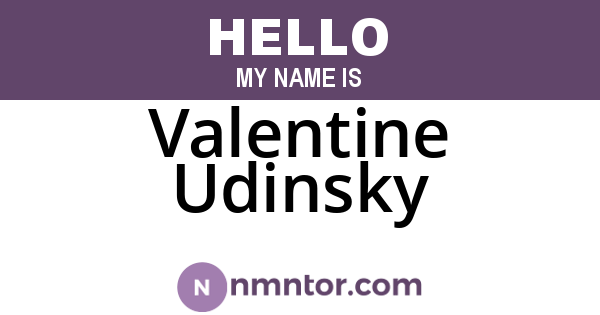 Valentine Udinsky